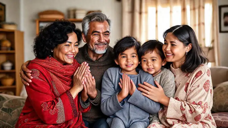 Familia diversa transmite calidez y empatía