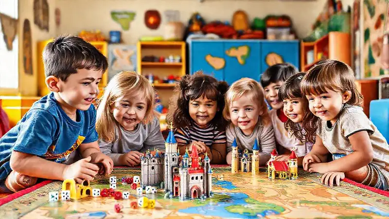 Niños felices en un mundo creativo