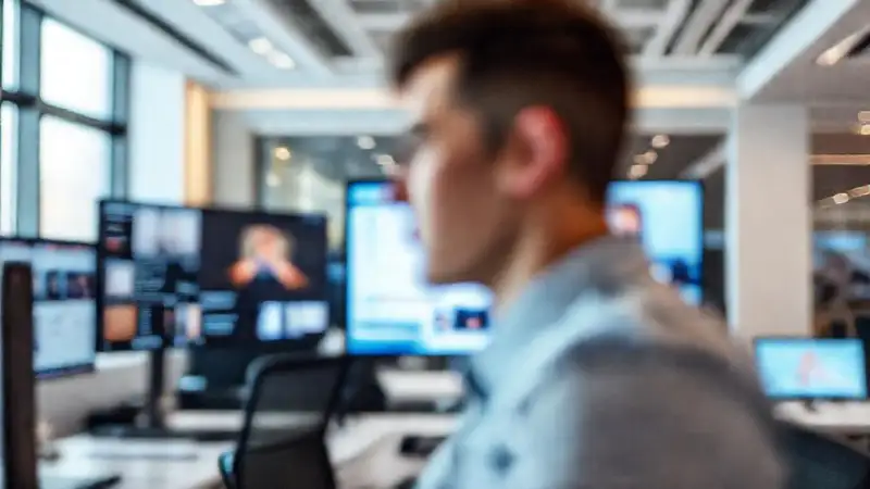 Oficina moderna: enfoque digital y profesional