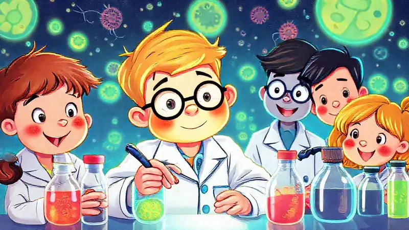 Niños científicos exploran células brillantes