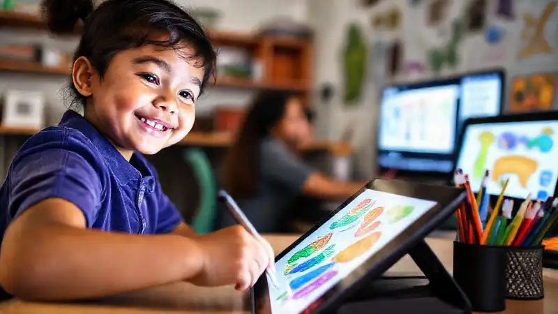 Estudiantes crean arte en línea