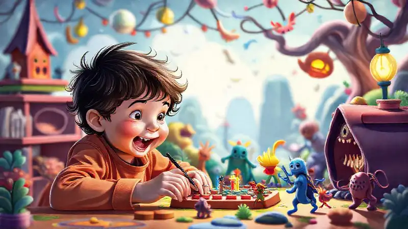 Un niño explora un mundo mágico