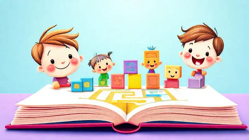 Ilustración infantil alegre y colorida