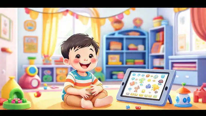 Un niño feliz juega con juegos digitales