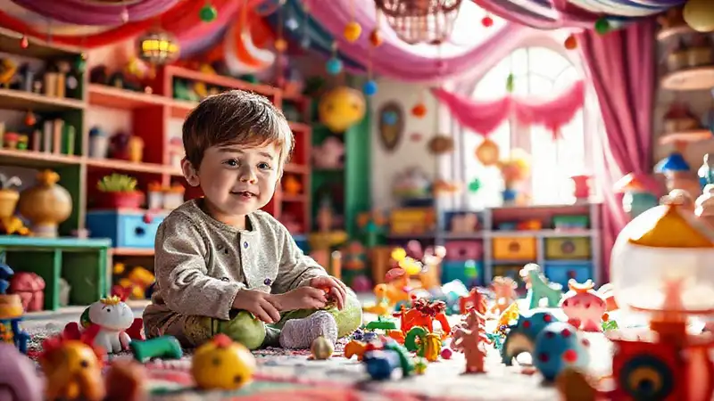 Un niño juega en fantasía brillante