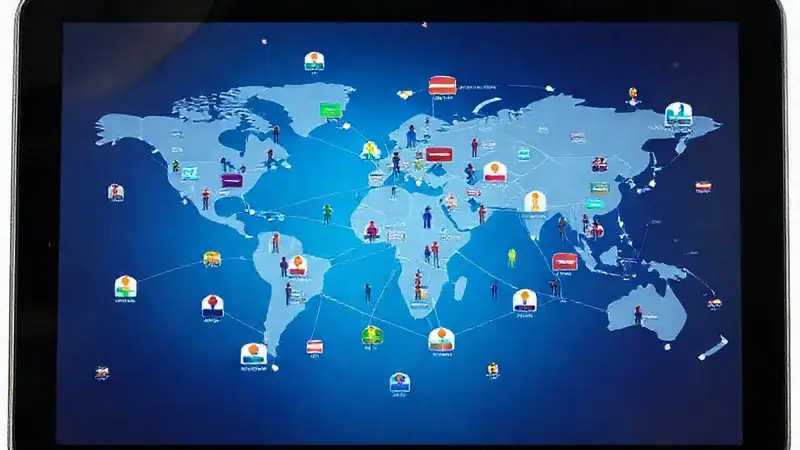 Un mapa digital muestra información global