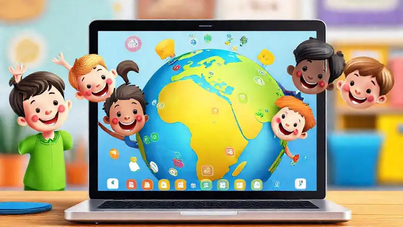 Niños aprenden felices en línea